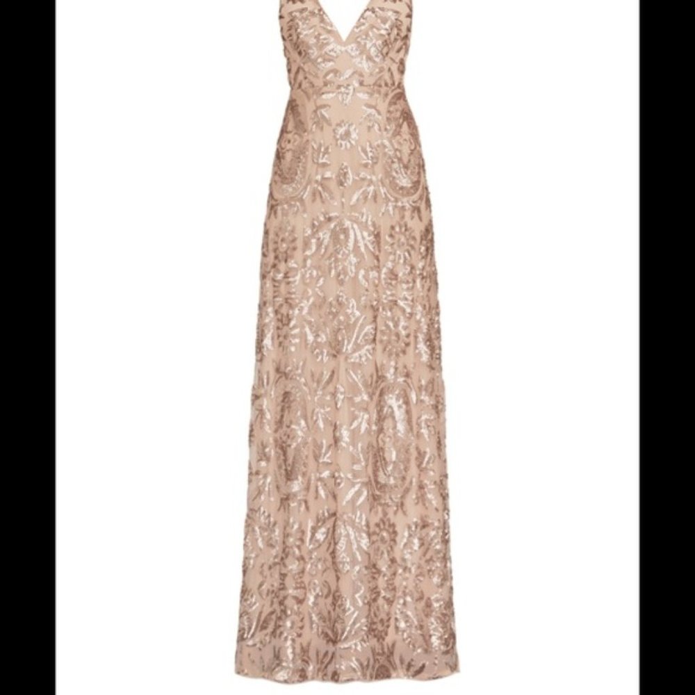 BCBG Rose Gold Dorthea Gown